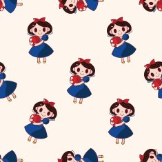 fairytale princess cartoon seamless pattern background N26