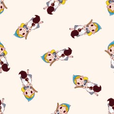 fairytale princess cartoon seamless pattern background N27