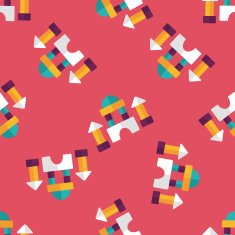 brick house flat icon seamless pattern background N2