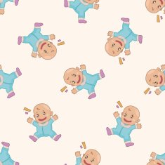 person character baby cartoon seamless pattern background N8