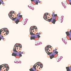 kid cartoon seamless pattern background N12