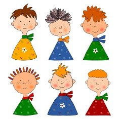 Children Cartoon characters over white background