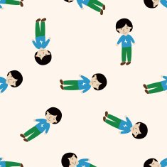 family boy character cartoon seamless pattern background N16