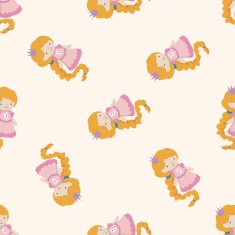 fairytale princess cartoon seamless pattern background N31