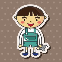 family boy character flat icon elements background eps10 N10