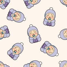 baby kid cartoon seamless pattern background