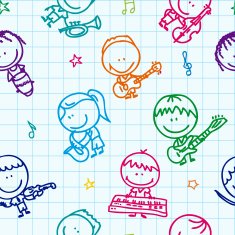 Music kids pattern N2
