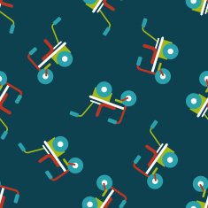 Child bike flat icon eps10 seamless pattern background N4