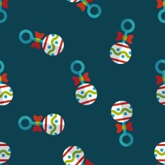 baby rattle flat icon EPS 10 seamless pattern background N2