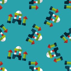 brick house flat icon seamless pattern background N4