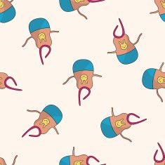 Baby bib cartoon seamless pattern background N12