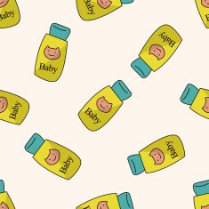 baby shampoo cartoon seamless pattern background