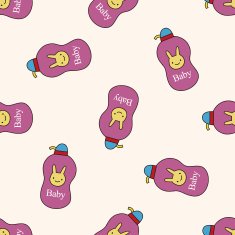 baby shampoo cartoon seamless pattern background N2