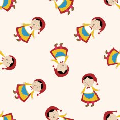 fairytale princess cartoon seamless pattern background N36
