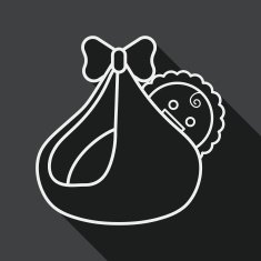 baby flat icon with long shadow line N4