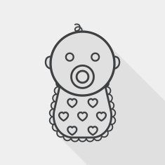 baby flat icon with long shadow eps 10 line