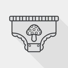 diaper flat icon with long shadow line
