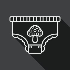 diaper flat icon with long shadow line N2