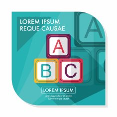 ABC blocks flat icon with long shadow EPS 10 N10
