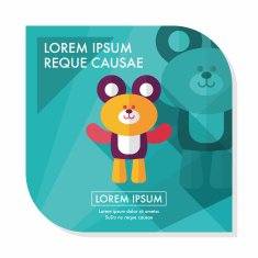 teddy bear flat icon with long shadow eps10 N7