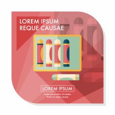 crayons flat icon with long shadow eps10 N16