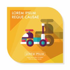 toy car flat icon with long shadow eps10 N14
