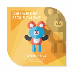 teddy bear flat icon with long shadow eps10 N8