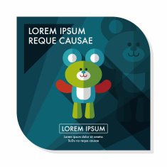 teddy bear flat icon with long shadow eps10 N9