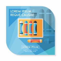 crayons flat icon with long shadow eps10 N18