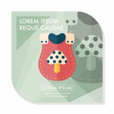 baby bib flat icon with long shadow EPS 10 N26
