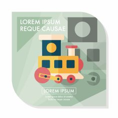 Train toy flat icon with long shadow EPS 10 N10