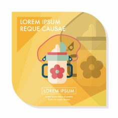kid water bottle flat icon with long shadow EPS 10 N6