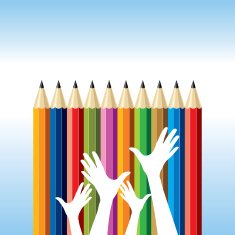 happy hands with pencil education idea