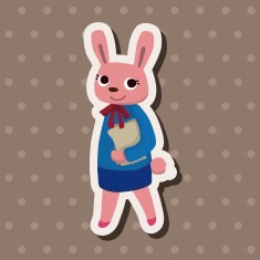 animal rabbit worker cartoon theme elements N13
