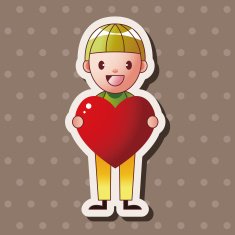 little kid with heart theme elements N56