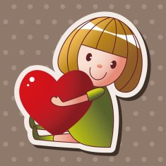 little kid with heart theme elements N59