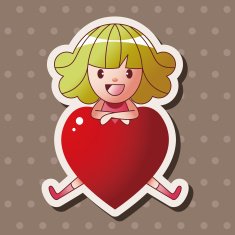 little kid with heart theme elements N60
