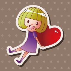 little kid with heart theme elements N62