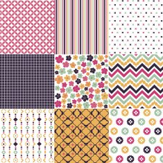 Set of seamless geometric patterns N8