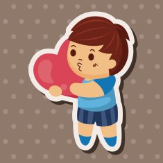 little kid with heart theme elements N66