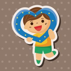 little kid with heart theme elements N67