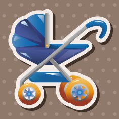 Baby carriages theme elements N62