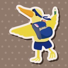 animal going to school cartoon theme elements N32