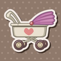 Baby carriages theme elements N66