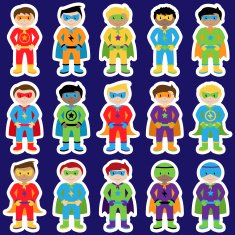Set of Boy Superheroes in Vector Format N3