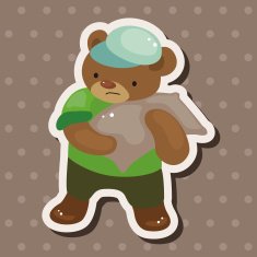 animal bear worker cartoon theme elements N22