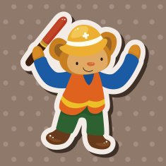 animal monkey worker cartoon theme elements N12
