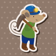 animal mouse worker cartoon theme elements N4
