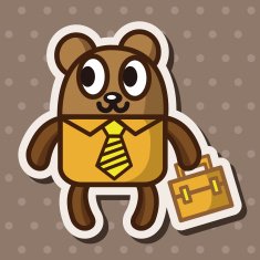 animal bear worker cartoon theme elements N24