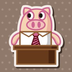 animal pig worker cartoon theme elements N15